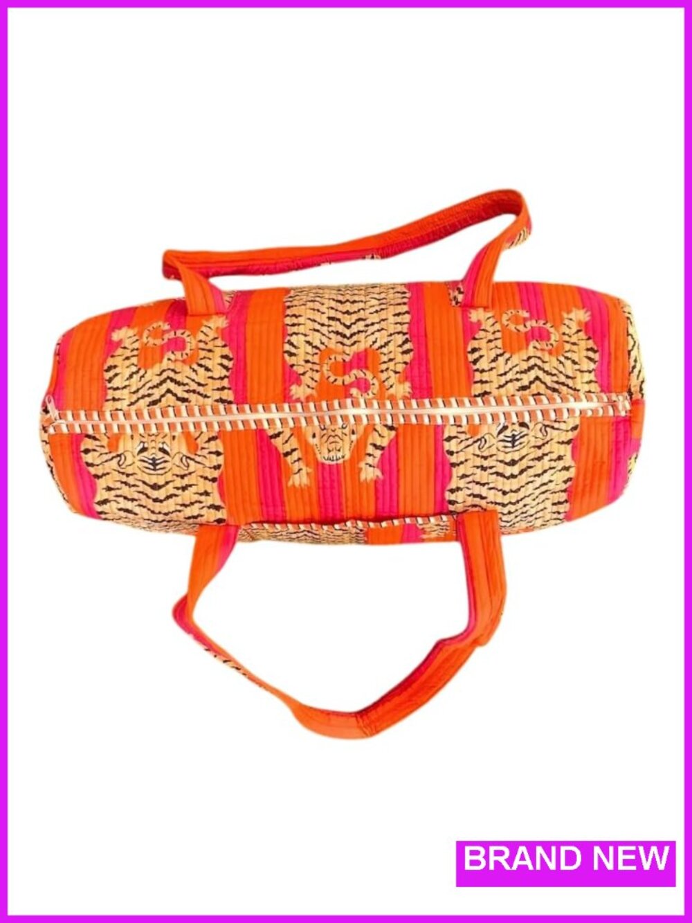 100% Cotton Handmade Block Print Quilted Duffle Travel Gym Yoga Bag Weekend Bag